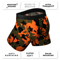 The Attic Boutique The Bambi Bunchers Orange Camo Deer Ball Hammock® Pouch Underwear With Fly  - The Attic Boutique