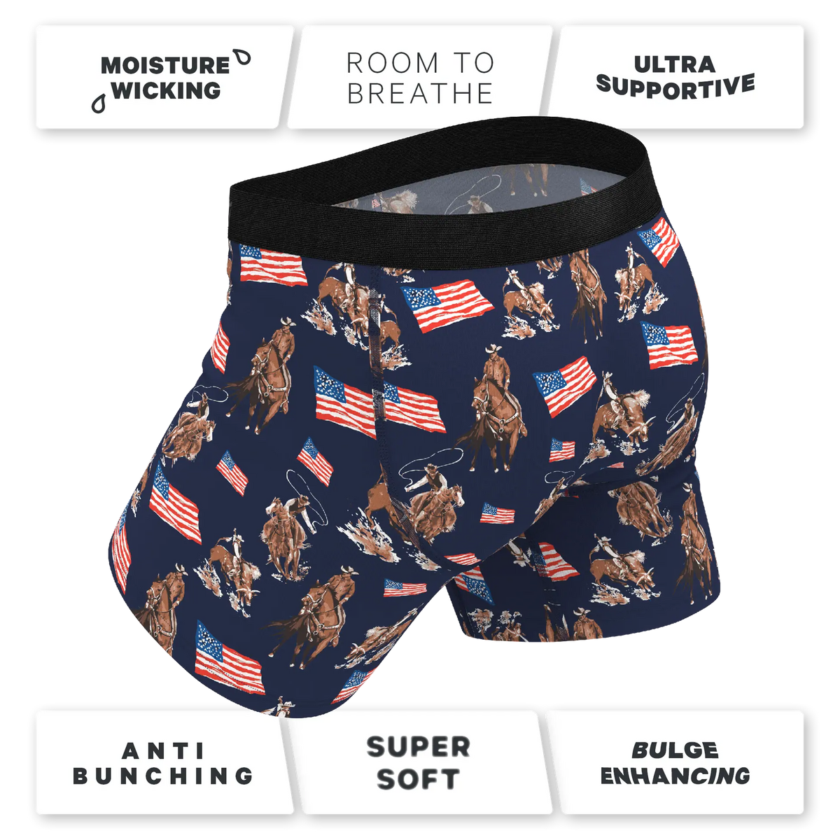 The Attic Boutique The Bootstraps & Chaps Americana Cowboy Ball Hammock® Pouch Underwear With Fly Apparel & Accessories - The Attic Boutique