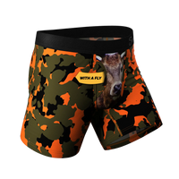 The Attic Boutique The Bambi Bunchers Orange Camo Deer Ball Hammock® Pouch Underwear With Fly  - The Attic Boutique