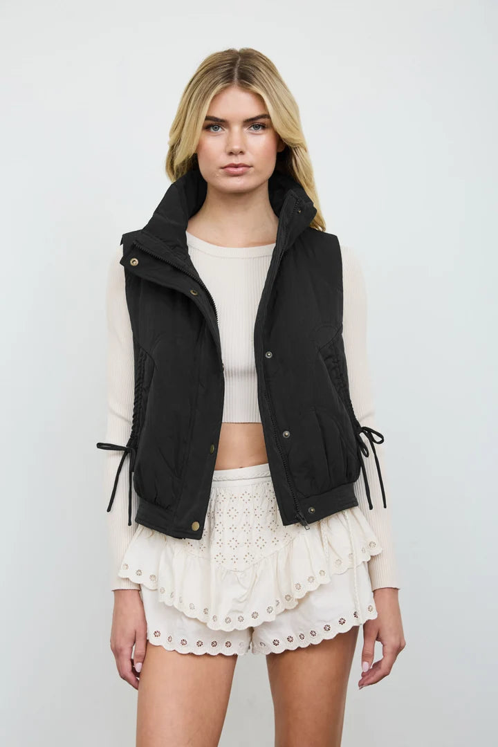 Marie Black Puffer Vest