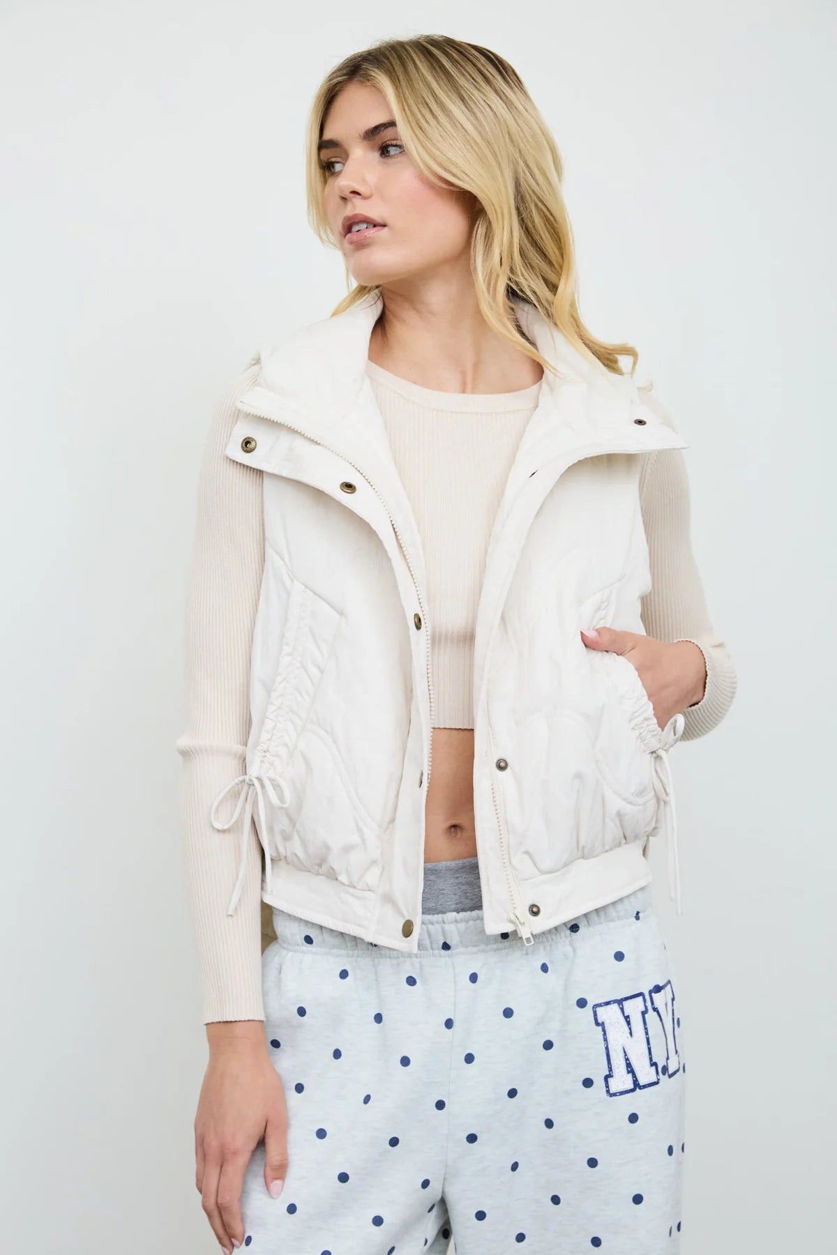Meghan Ivory Puffer Vest