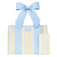 The Attic Boutique Cabana Stripe Bow Jelly Tote Bag W/ Phone Pouch Bags - The Attic Boutique