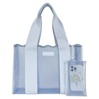The Attic Boutique Carolina Blue Crochet Wave Jelly Tote Bag W/ Phone Pouch Bags - The Attic Boutique