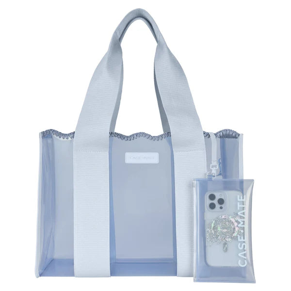 The Attic Boutique Carolina Blue Crochet Wave Jelly Tote Bag W/ Phone Pouch Bags - The Attic Boutique