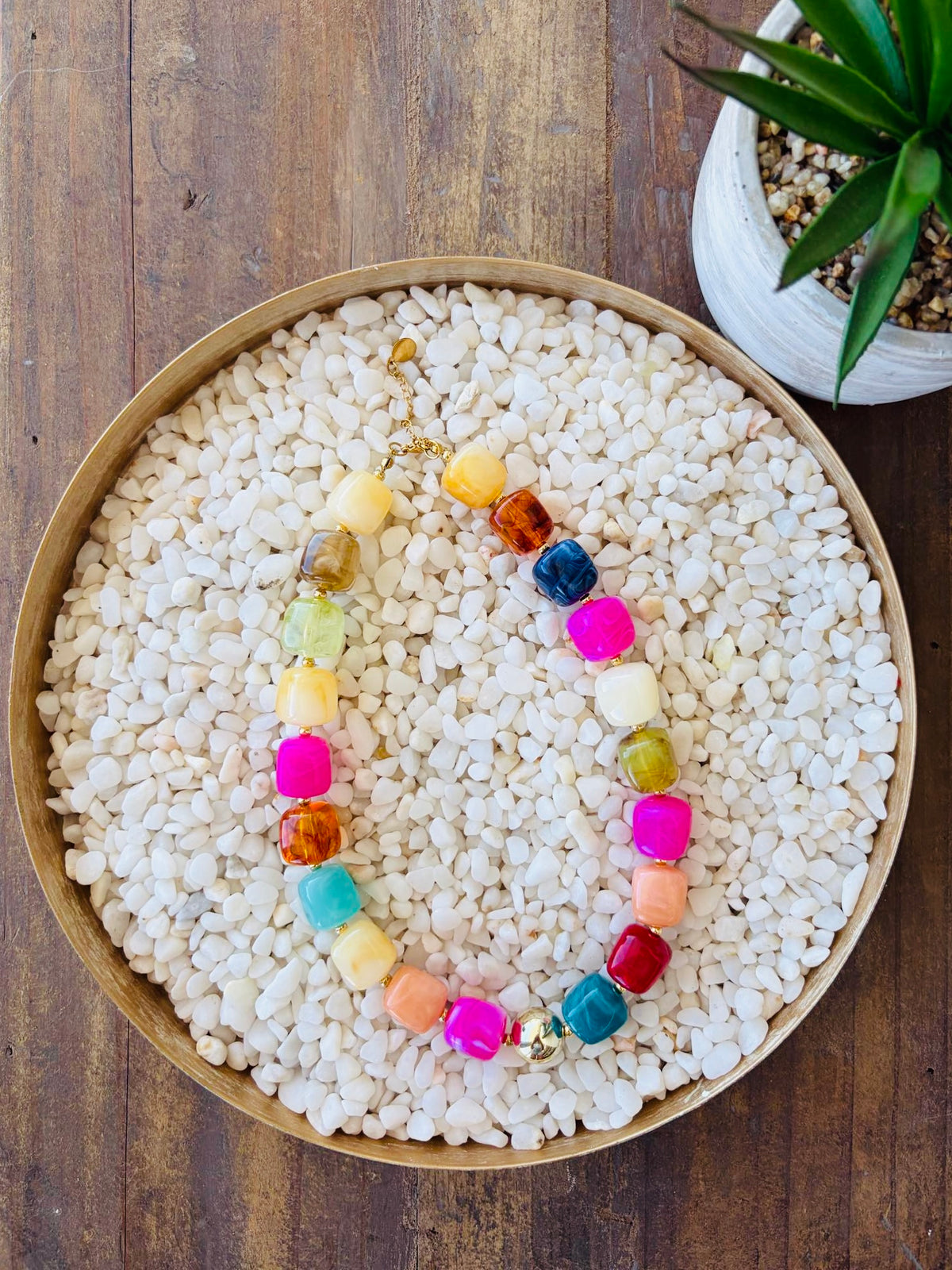 Rainbow Mix Chunky Beaded Necklace
