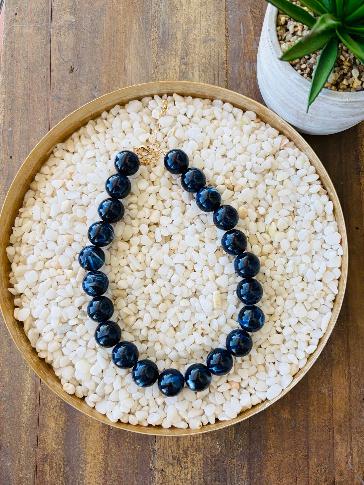 Midnight Blue Beaded Necklace