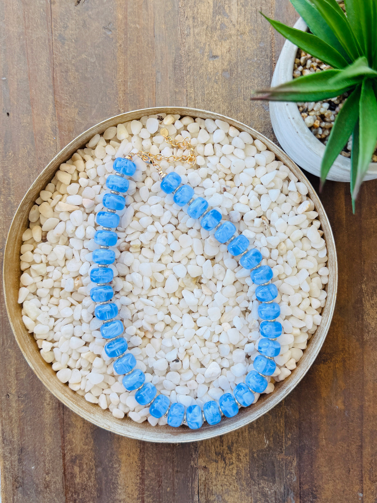 Light Blue Beaded Necklace