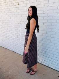 Blakely Navy Stripe Midi Dress