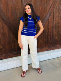 Paige Cream Mid-Rise Trouser Jeans