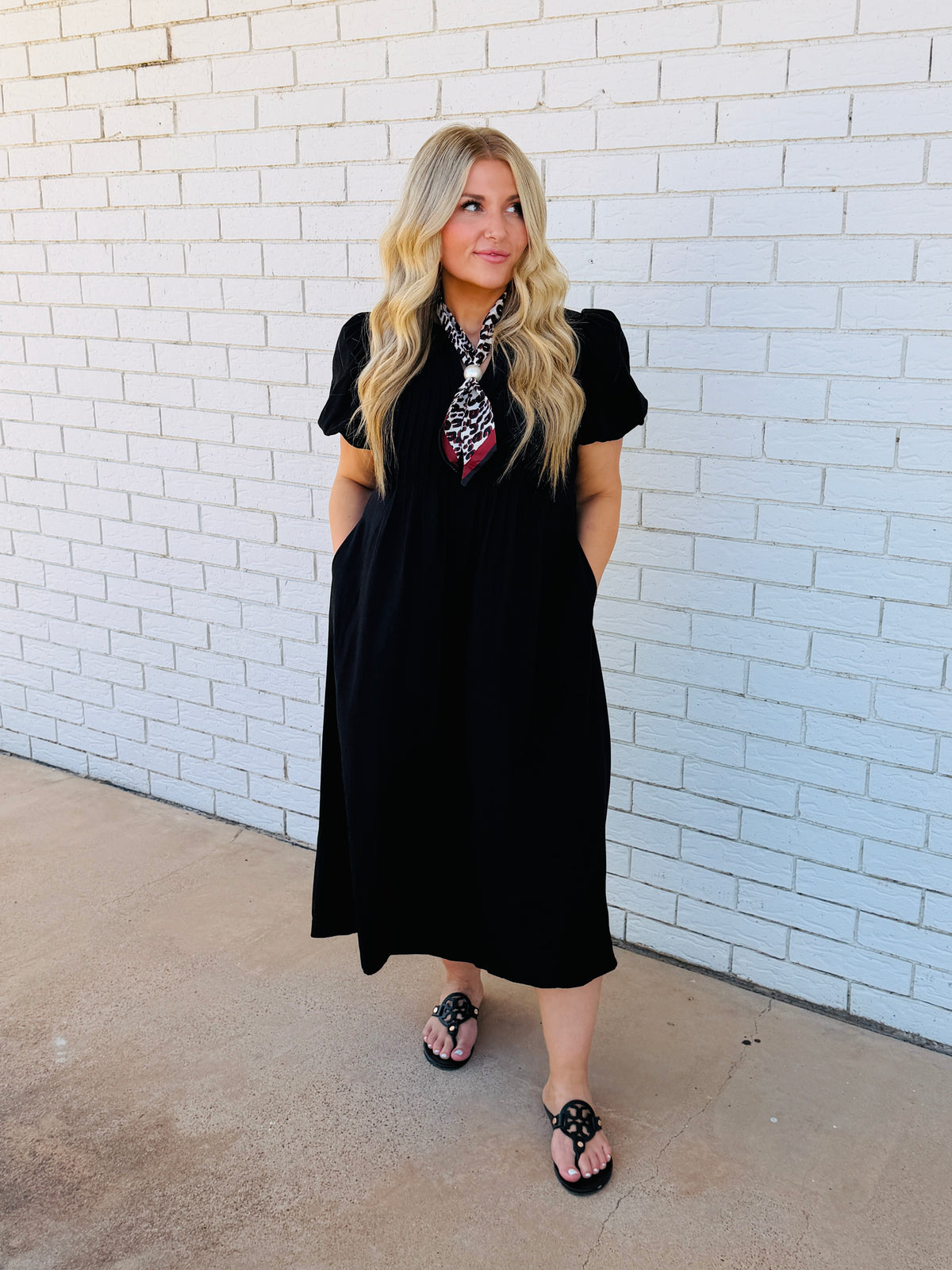 Alexa Black Midi Dress
