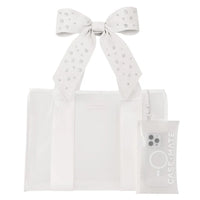 The Attic Boutique Ivory Pearl Bow Jelly Tote Bag W/ Phone Pouch Bags - The Attic Boutique