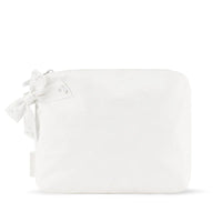 The Attic Boutique Ivory Pearl Bow Crinkle Makeup Bag Bags - The Attic Boutique