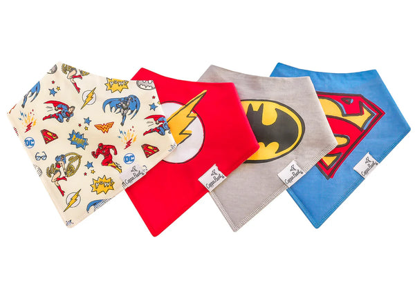 Copper Pearl Justice League Bandana Bib Set (4pk) Baby - The Attic Boutique