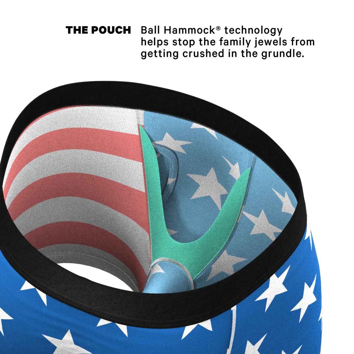 The Attic Boutique The Mascot American Flag Ball Hammock® Pouch Underwear With Fly  - The Attic Boutique