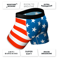 The Attic Boutique The Mascot American Flag Ball Hammock® Pouch Underwear With Fly  - The Attic Boutique