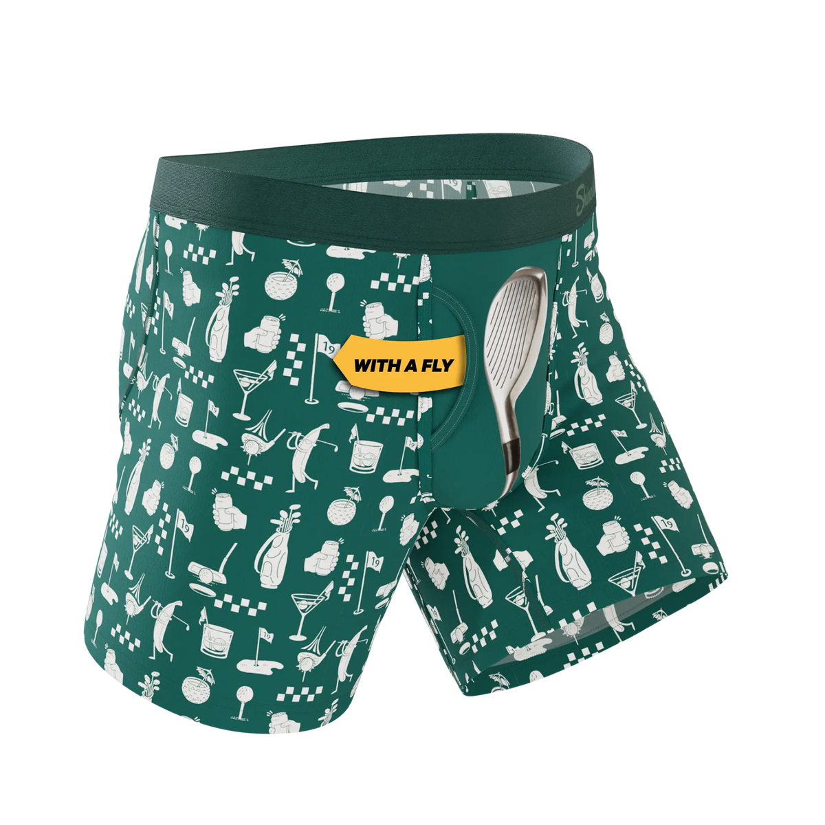 The Attic Boutique The Mulligan Green Golf Ball Hammock® Pouch Underwear With Fly  - The Attic Boutique