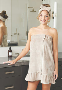 Plush Spa Wrap - Flax