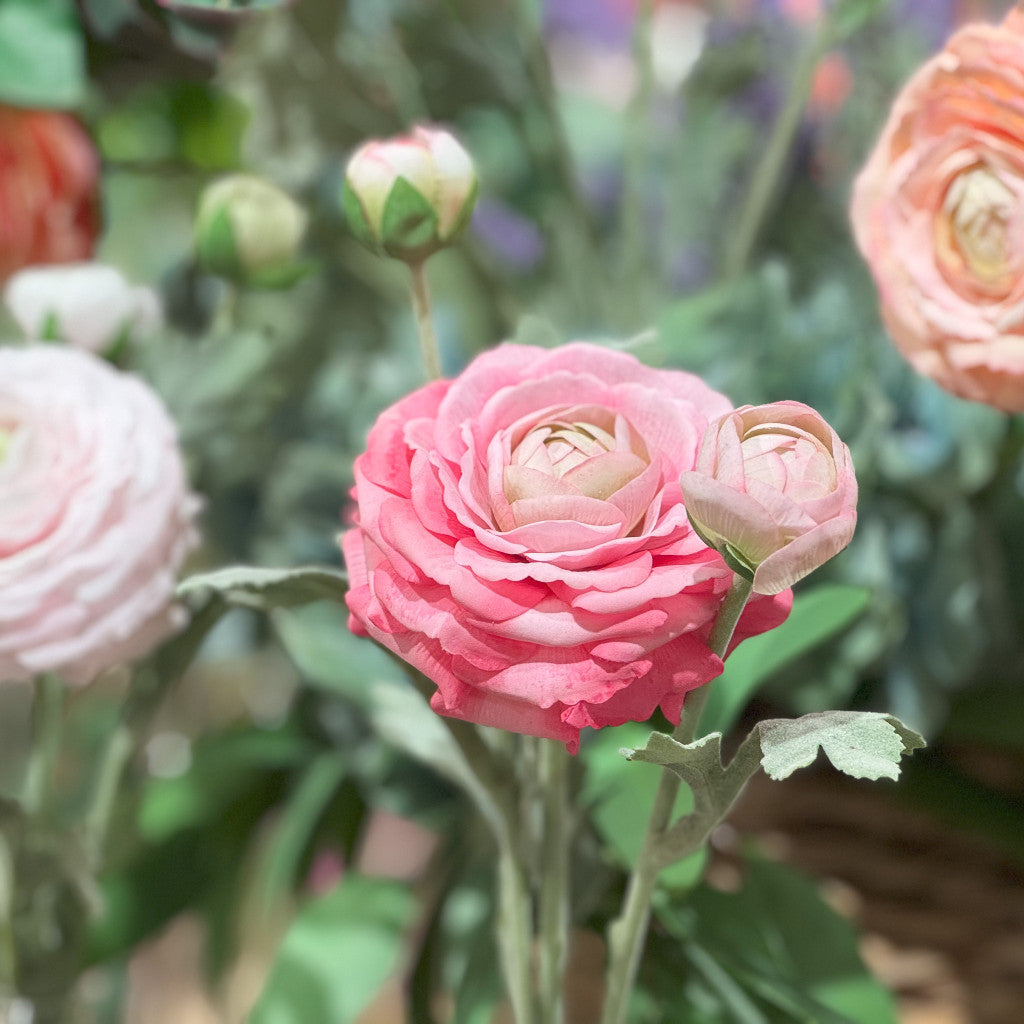 Mills Floral Company Ranunculus Fuchsia 19" - Real Touch  - The Attic Boutique