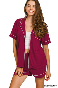 The Attic Boutique Bella Burgundy Pajama Set  - The Attic Boutique