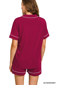 The Attic Boutique Bella Burgundy Pajama Set  - The Attic Boutique