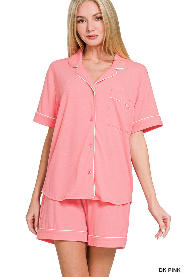 The Attic Boutique Bella Pink Pajama Set  - The Attic Boutique