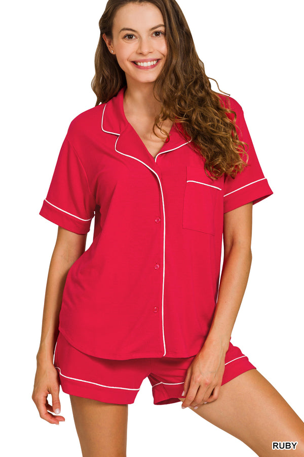 The Attic Boutique Bella Ruby Pajama Set  - The Attic Boutique