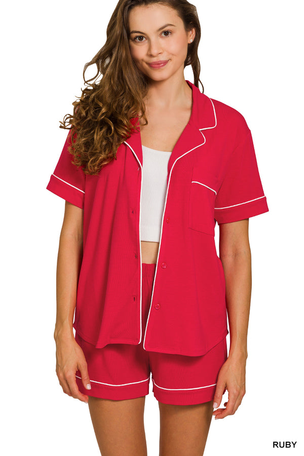 The Attic Boutique Bella Ruby Pajama Set  - The Attic Boutique