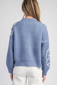 The Attic Boutique Flower Stitch Sweater  - The Attic Boutique