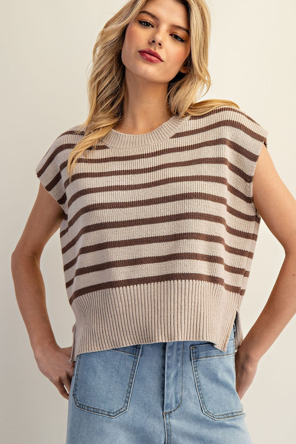 ee:some Brown Stripe Sweater  - The Attic Boutique