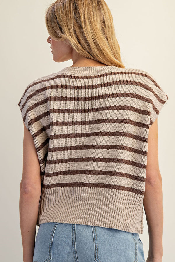 ee:some Brown Stripe Sweater  - The Attic Boutique