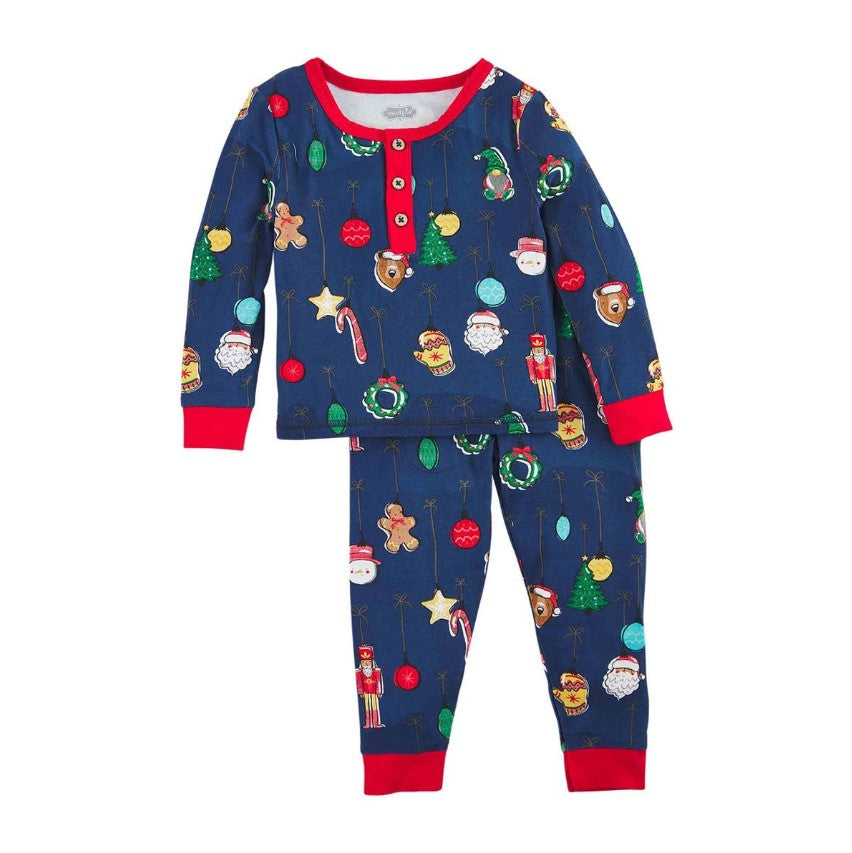MudPie Navy Ornament Pajama Set  - The Attic Boutique
