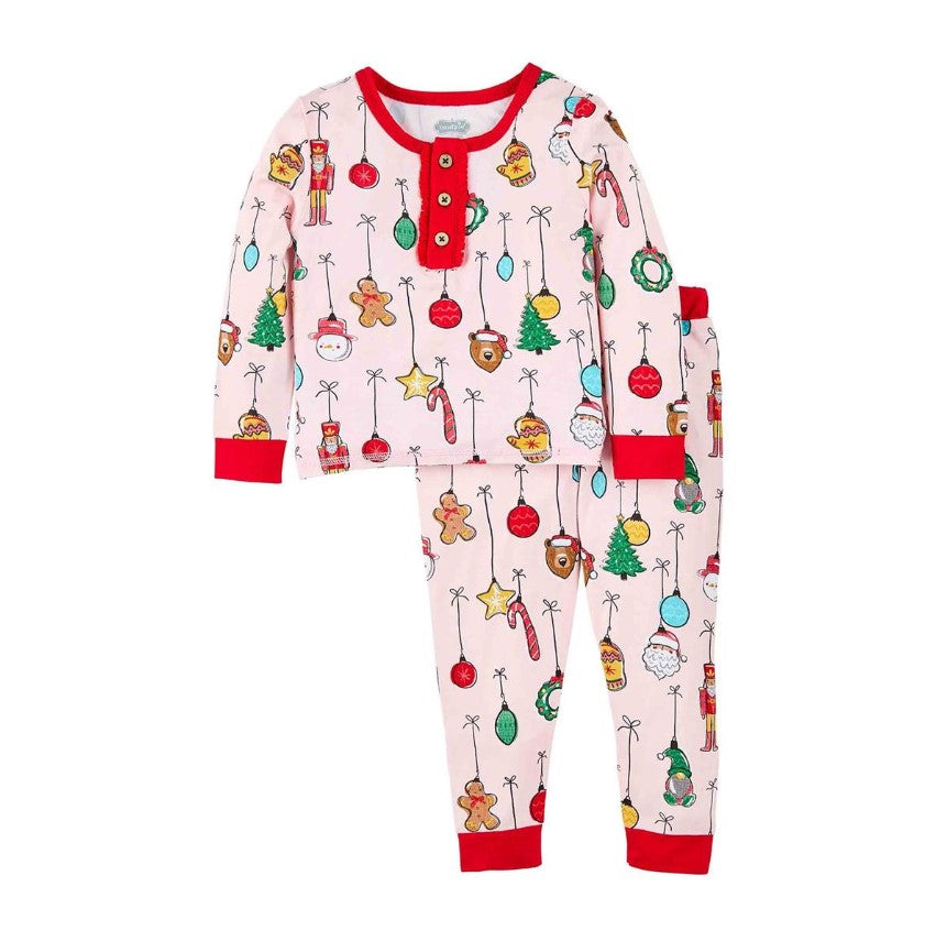 MudPie Pink Ornament Pajama Set  - The Attic Boutique