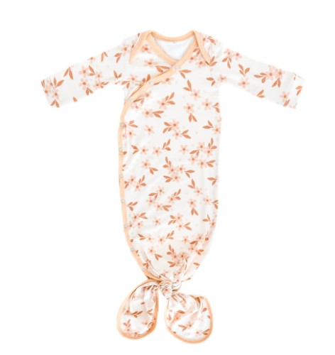 Copper Pearl Rue Newborn Knotted Gown  - The Attic Boutique