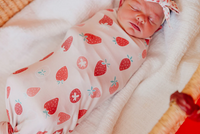 Copper Pearl Strawberry Knit Swaddle Blanket  - The Attic Boutique