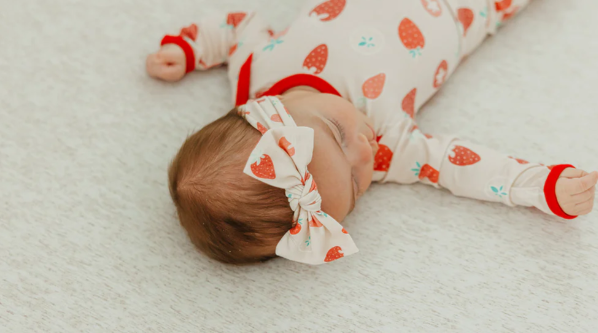 Copper Pearl Strawberry Knit Headband Bow  - The Attic Boutique