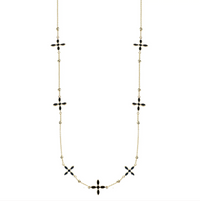 Natalie Wood Design Enamel Cross Station Necklace  - The Attic Boutique