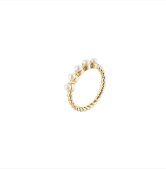 Natalie Wood Design Adorned Pearl Stacking Ring in Gold  - The Attic Boutique