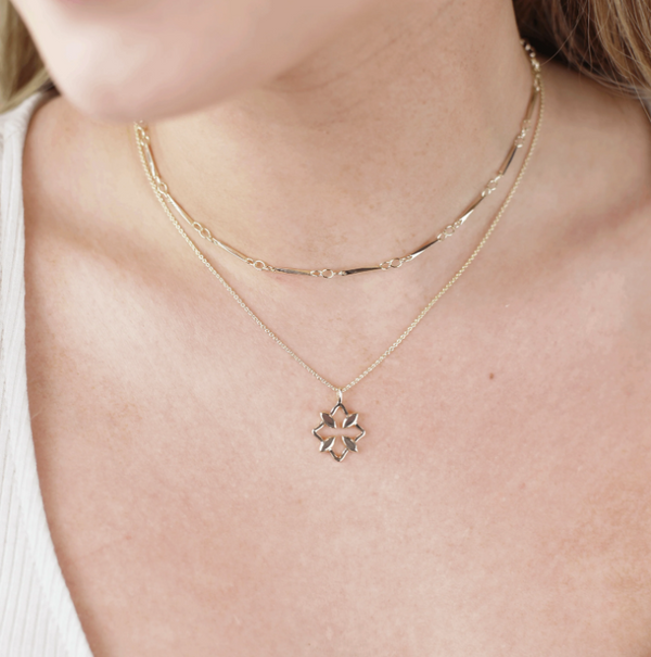 Natalie Wood Design Grace Mini Drop Necklace in Gold  - The Attic Boutique