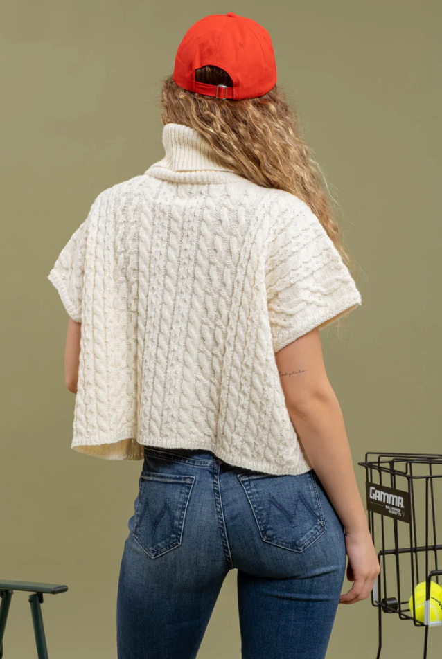 Blu Pepper Cableknit Cream Sweater  - The Attic Boutique