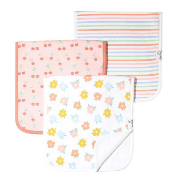 Copper Pearl Cheery Burp Cloth Set  - The Attic Boutique