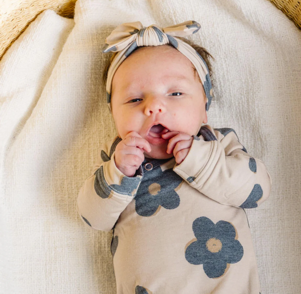 Copper Pearl Gemma In Tan Knit Headband Bow  - The Attic Boutique