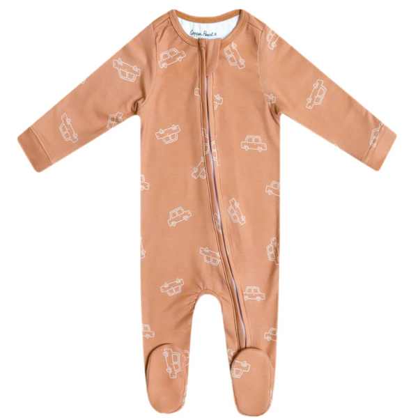 Copper Pearl Cooper Zip-Up Footie Pajama  - The Attic Boutique