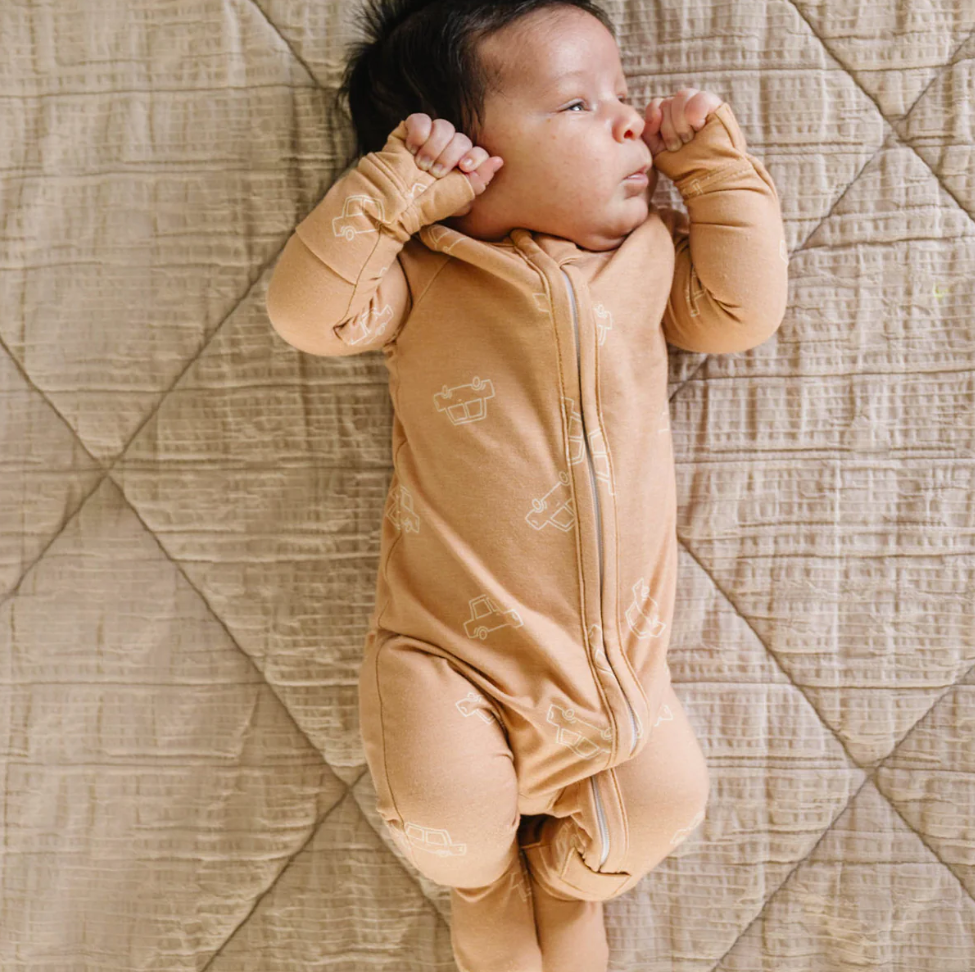 Copper Pearl Cooper Zip-Up Footie Pajama  - The Attic Boutique