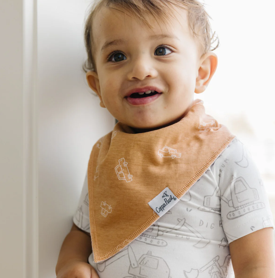 Copper Pearl Gage Baby Bandana Bibs  - The Attic Boutique