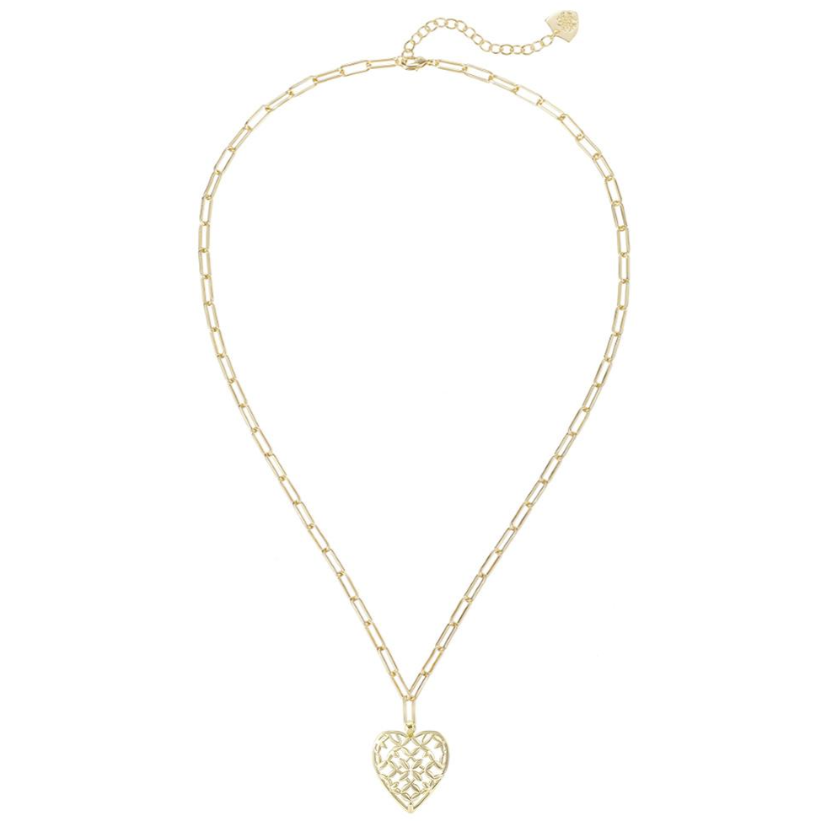 Natalie Wood Design Adorned Heart Pendant Necklace in Gold  - The Attic Boutique