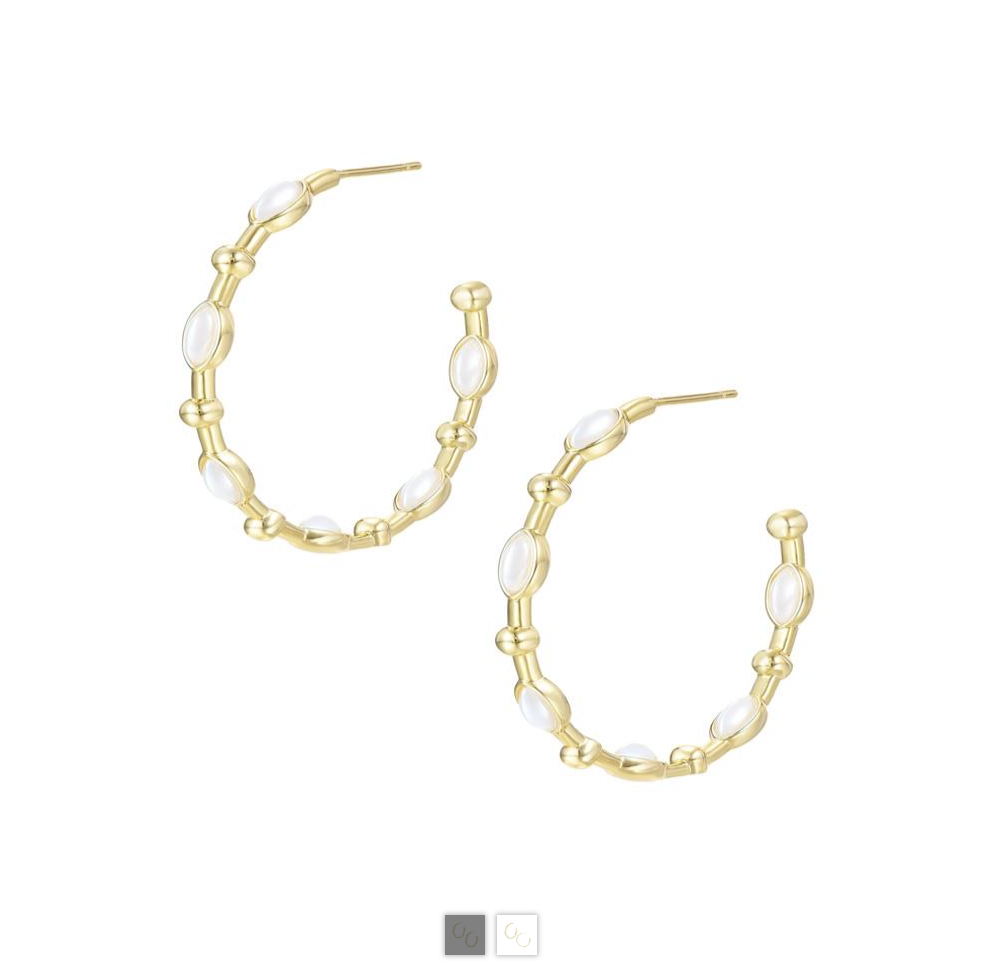 Natalie Wood Design Solaris Hoop Earrings in Pearl  - The Attic Boutique