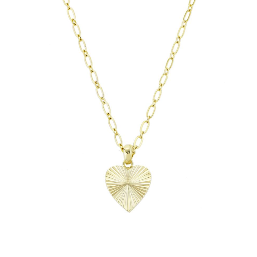 Natalie Wood Design Adorned Heart Charm Necklace in Gold  - The Attic Boutique