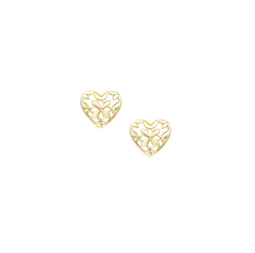 Natalie Wood Design Believer Heart Stud Earrings in Gold  - The Attic Boutique