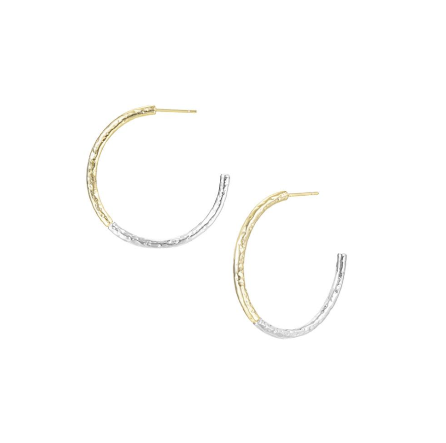 Natalie Wood Design Horizon Hoop Earrings in Gold/Silver  - The Attic Boutique