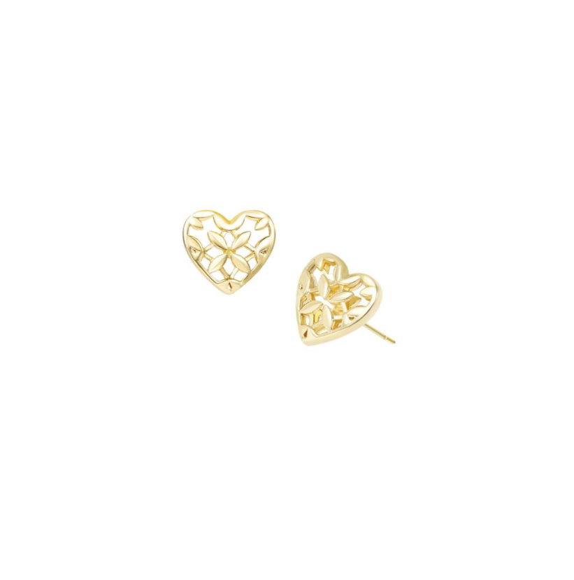 Natalie Wood Design Believer Heart Stud Earrings in Gold  - The Attic Boutique